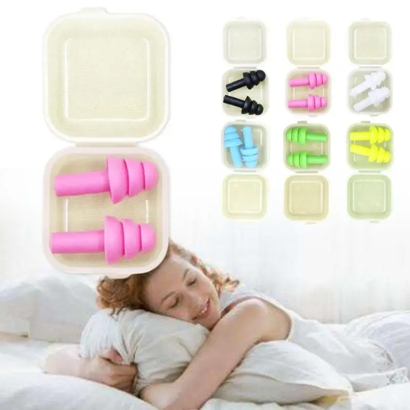 Silicone Sleeping Ear Plugs Anti Noise Snoring Earplugs Comfortable For