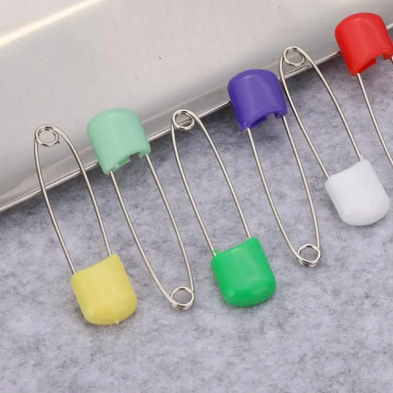 10pcs//100pcs Needles Safety Pins Sewing Brooch Holder Safe Clips for Baby Diaper