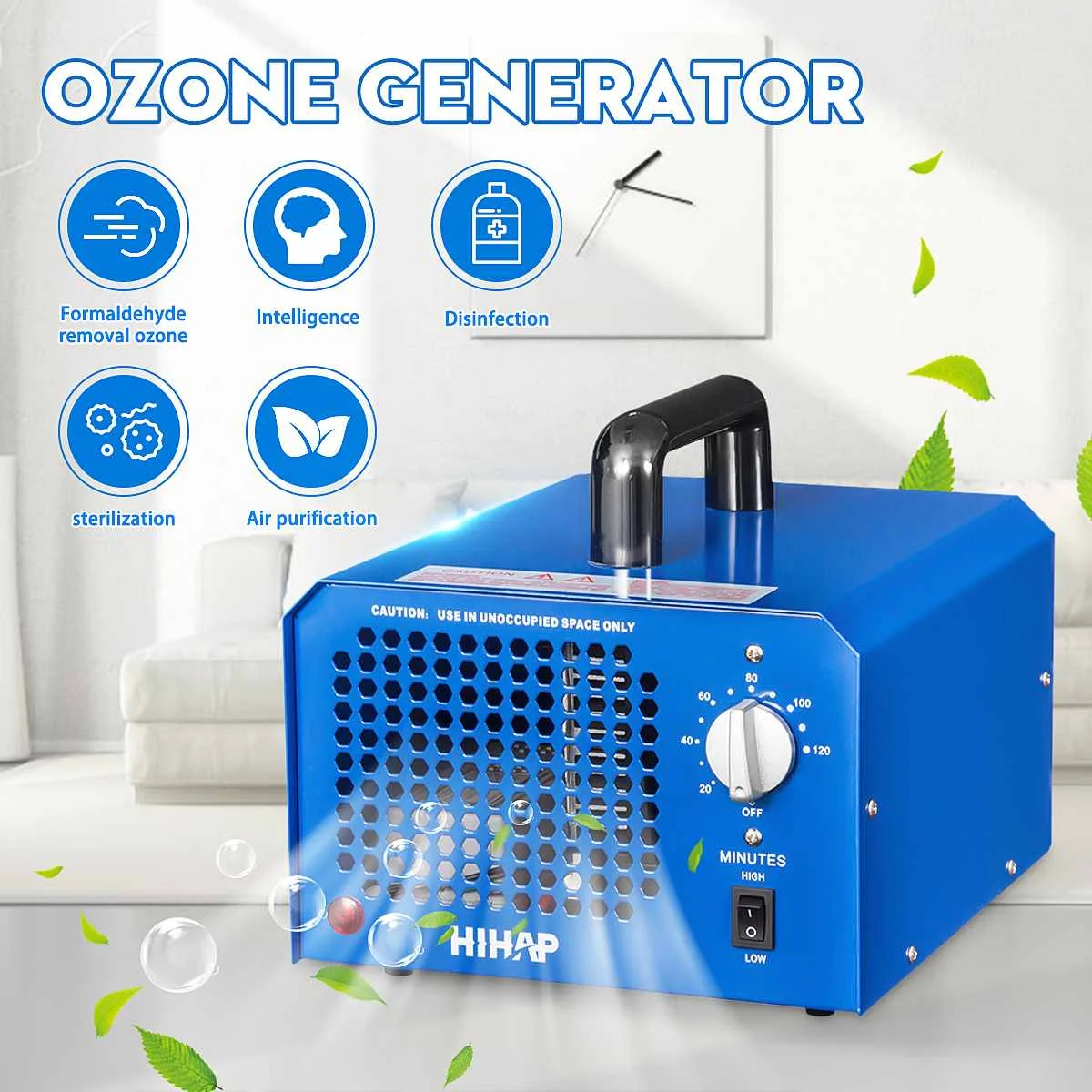

7000mg/h Air Ozonizer Air Purifier Home Deodorizer Ozone Ionizer Generator Sterilization Germicidal Filter Disinfection Cleaner