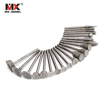 

20pcs Diamond Burrs Tungsten Burrs Rotary Tool Drill Dit Grinding Head Dremel Accessories Bits