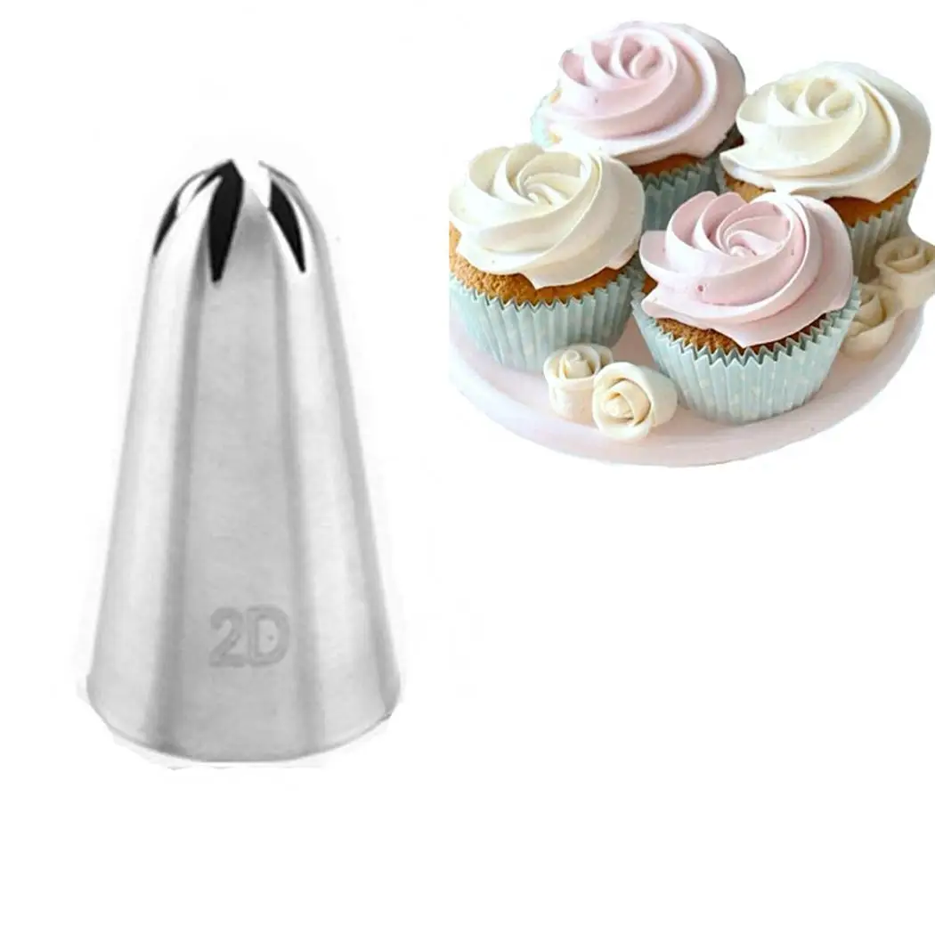 

Icing Tips Nozzles Rose Flower Cake Decorating Silver Cupcake Baking Decorations Bakeware