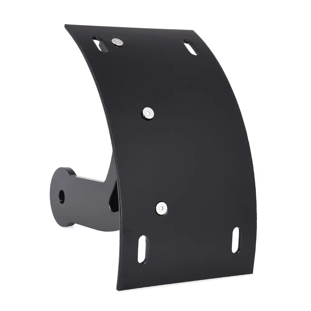 MotorcyclePartsBlackSwingarmSideMountCurveLicensePlateBracket