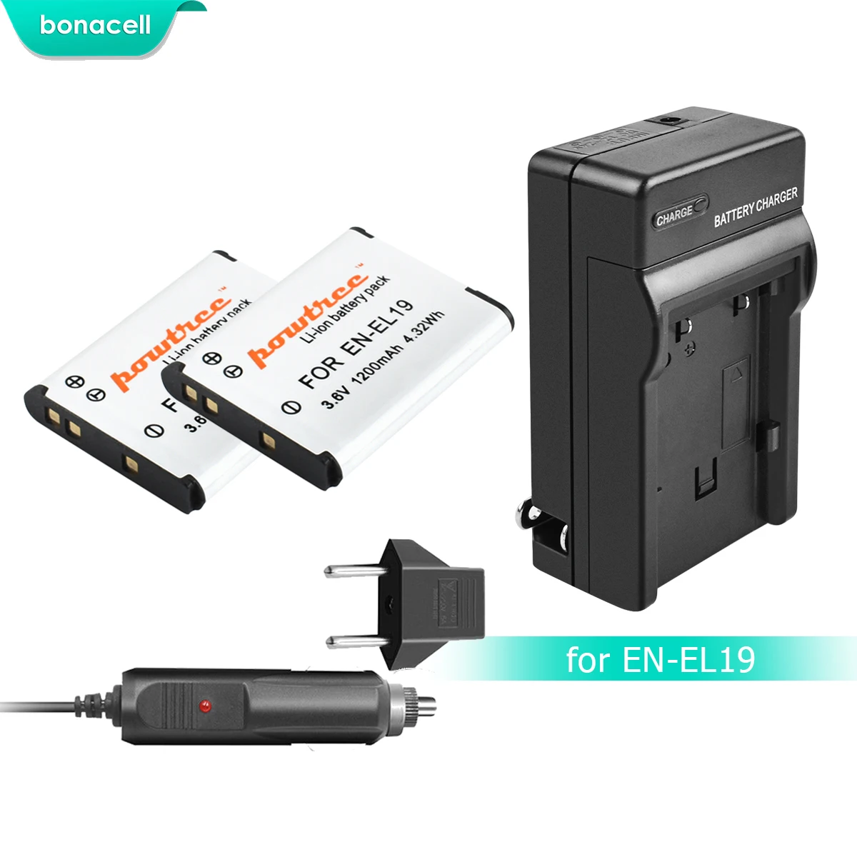 Bonacell 1200 мАч ENEL19 EN EL19 аккумулятор + зарядное устройство для Nikon Coolpix S32 S33 S100 S2500 S2750