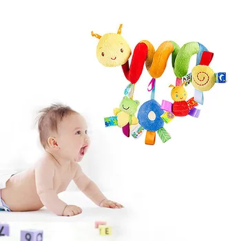 

Snake Baby Hanging Bed Safety Seat Plush Toys 0-12 months Hand Bell Multifunctional Stroller Mobile Gifts