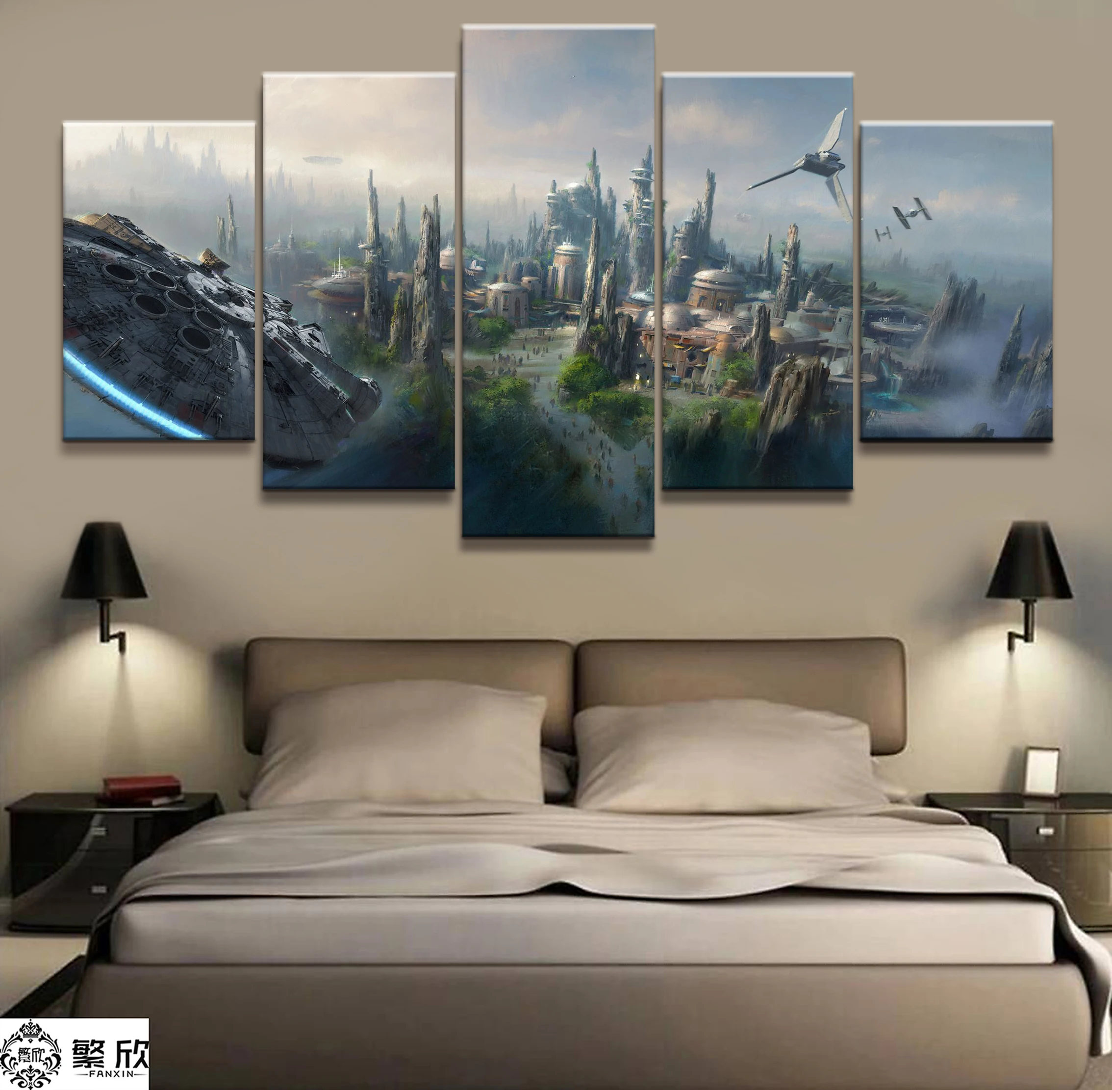 

5 Pieces Painting Star War Movie Poster Modern Home Decor For Living Room Wall Canvas Print Pictures Painting Canvas Wholesale