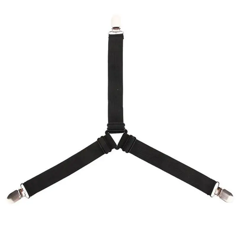 

4Pcs/lot Triangle Bed Sheet Mattress Elastic Fastener Sheet Grippers Clip Holder Buckle Bed Belt For Adjustable Bedspread Black