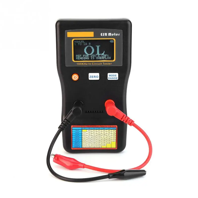 

MESR-100 Capacitance Meter Auto Ranging In Circuit Tester ESR Resistance Capacitance Meter Resistance meter