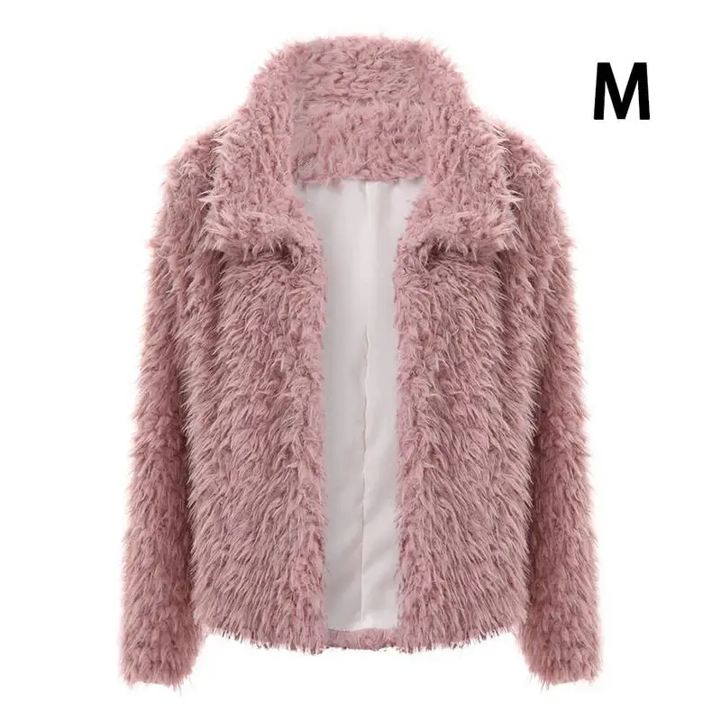 Зимние флисовые Faux Shearling Меховая куртка пальто Womenplush теплый толстый плюшевый