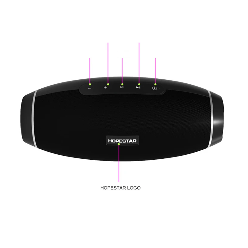 HOPESTAR H20 الرجبي سمّاعات بلوتوث العمود اللاسلكية المحمولة البسيطة للماء ميجا باس ستيريو في الهواء الطلق مضخم الصوت TF USB HOPESTAR H20 الرجبي سمّاعات بلوتوث العمود اللاسلكية المحمولة البسيطة للماء ميجا باس ستيريو في الهواء الطلق مضخم الصوت TF USB