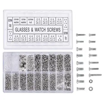 

Retail 1000Pcs Stainless Steel Eyeglasses Watch Repair Screw Replacement Kit Set Tiny Screws Nut Assortment Repair Tool Kit Set