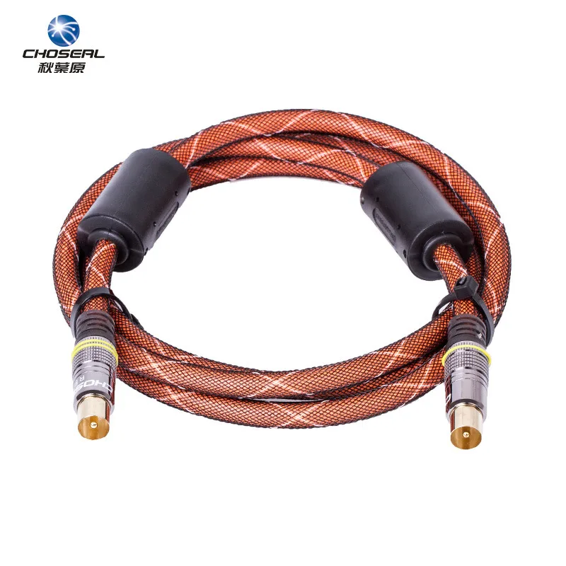 Choseal HD tv RF кабель 1 5 м RCA штекер 90 градусов Позолоченный разъем 75 Ом коаксиальный