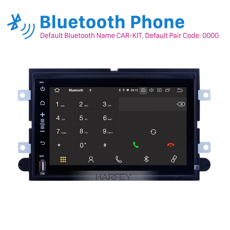 Harfey Car HD Android 9.0 Navi DVD GPS Dash Auto Radio for Ford Mustang 2005-2009 with 3G WiFi Blue