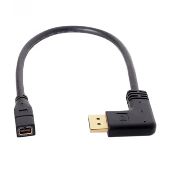 

10pcs/lot 90 Degree Right Angled DP DisplayPort to Mini DP DisplayPort Female Cable for Displays Monitors