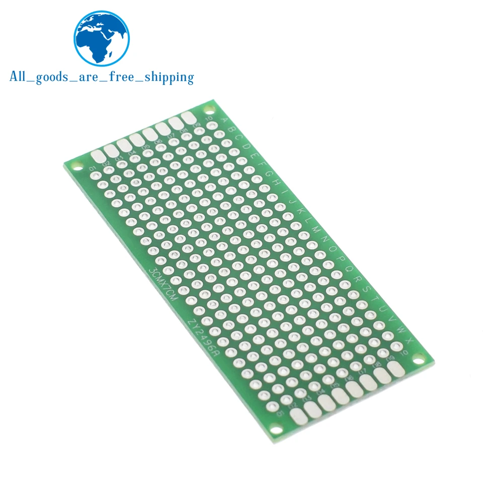 

TZT 3x7 cm PROTOTYPE PCB 2 layer 3*7cm panel Universal Board 2.54MM Green