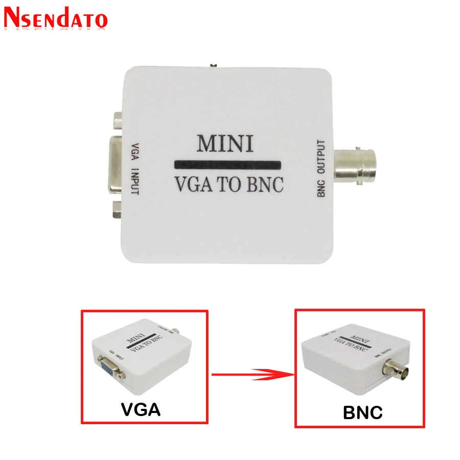 

1080P Mini Video Convertor VGA to BNC Video Converter Conversor Composite VGA to BNC Adapter Digital Switch Box For HDTV Monitor