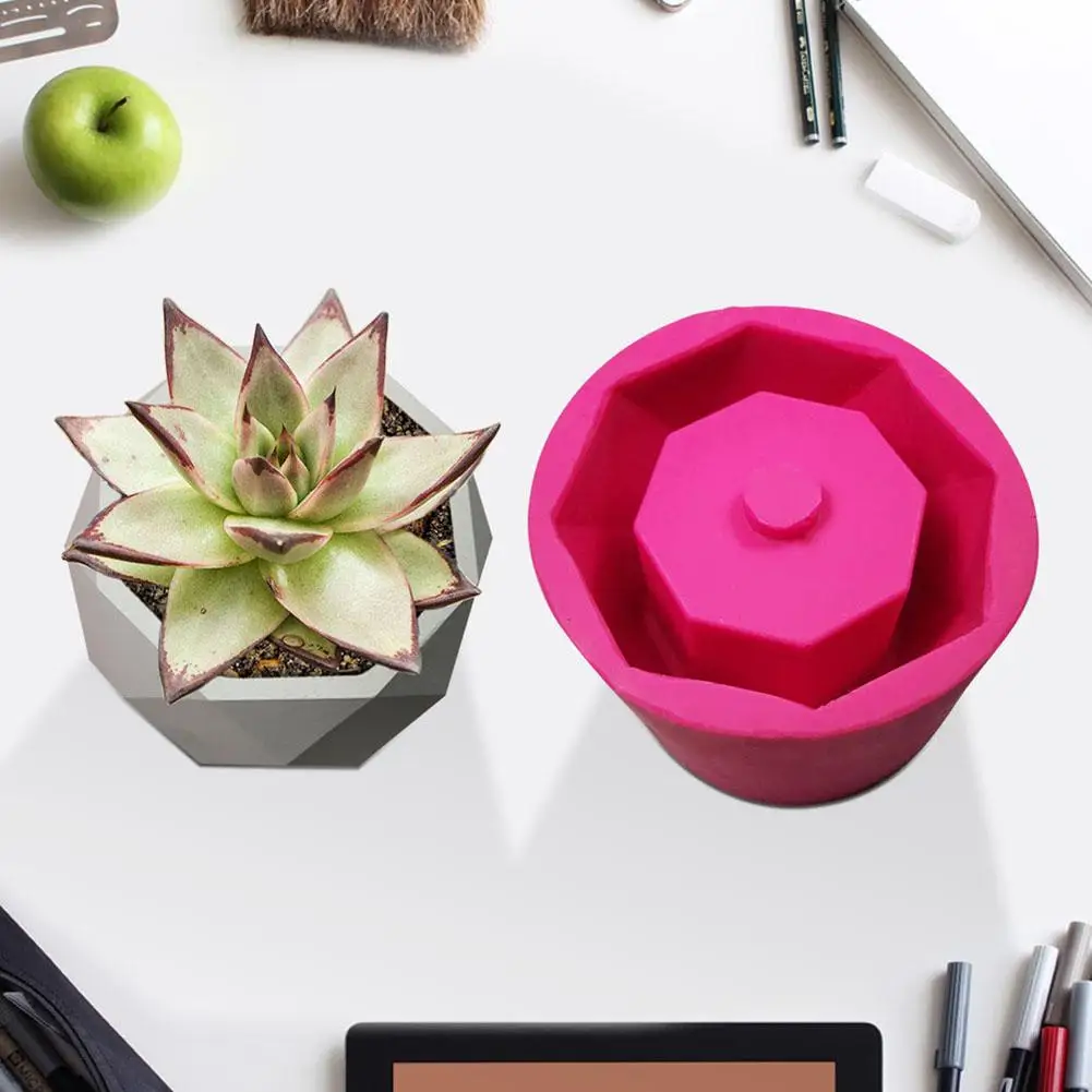 

Succulent Plant Flower Bonsai Gypsum Cement Fleshy Flower Pot Silicone Cake Mold Garden Bulk Bonsai For Home Garden