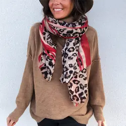 Модный длинный мягкий женский шифоновый шарф с леопардовым принтом 2018 зимний женский кашемировый шарф женский одеяло шали и шарфы