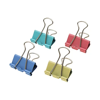 

24 assorted school office medium metal binder clips 32 mm