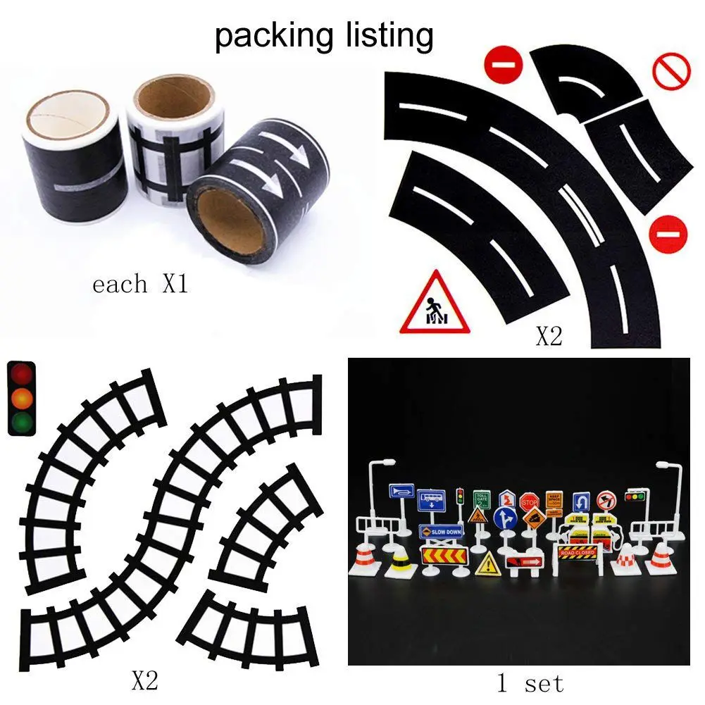 Play Road Tape For Toy Cars And Trains Rolls 4.8cmx5m Straight Curve Track  Traffic Signs Kids Gifts Railed/motor/cars/bicycles AliExpress