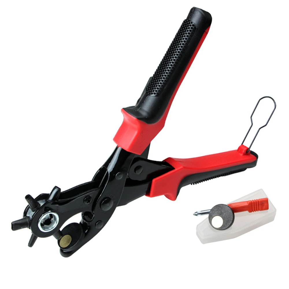 

New Useful Heavy Duty Belt Puncher Strap Leather Hole Punch Hand Plier Belt Punch Revolving DIY Tools 3 Holes Styles