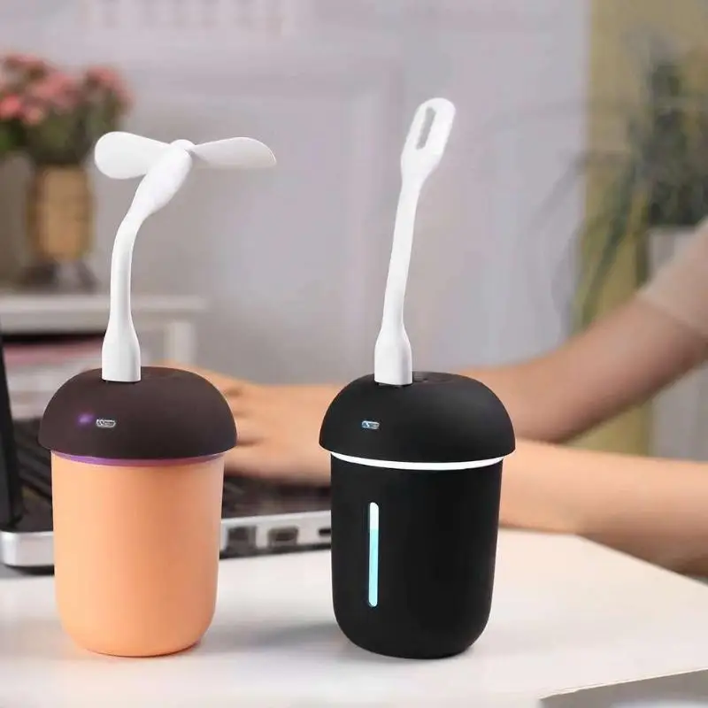 

200ml USB 3 in 1 Ultrasonic Air Humidifier Night Light Fan Aroma Essential Oil Diffuser for Home Car USB Fogger Mist Maker