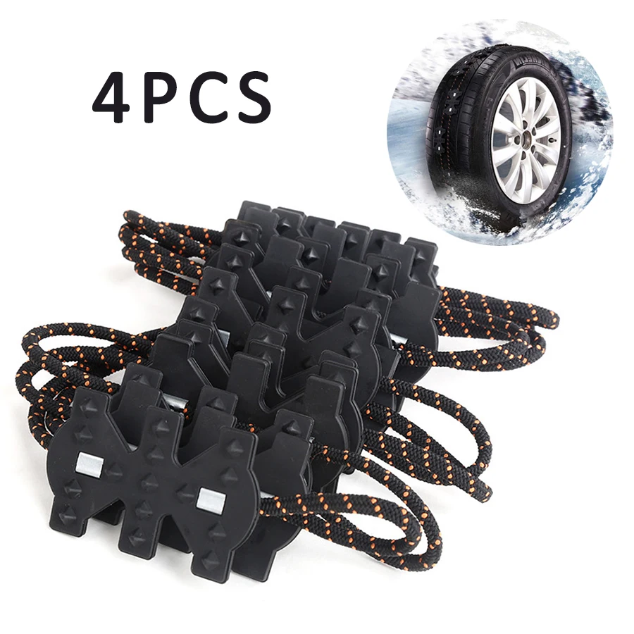 

4 Pcs Car Snow Tire Chain Anti skid Belt Widened Vehicles Winter Non Slip Truck Auto Accessories Easy Installation