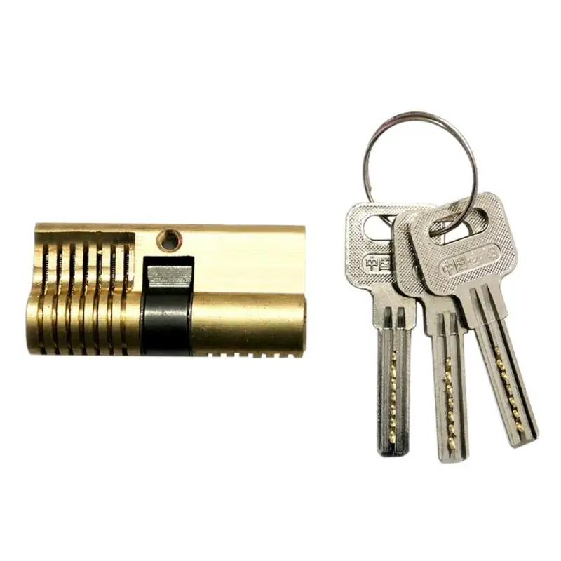 

Anti-theft Copper Double-head Training Lock for Locksmith Practice Training Skill Learning Tool with 3 Keys