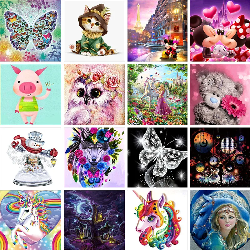 

Mosaic embroidery cross stitch Cartoon Disney picture home decor gift round 3D diy diamond painting free cross stitch kits