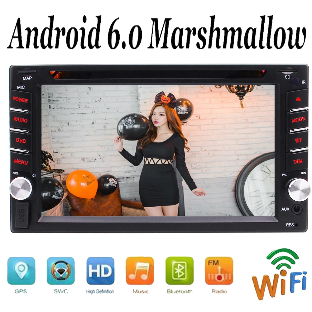 Автомагнитола 2 Din Android 6,0 gps навигация автомобильный dvd-плеер Радио Стерео " 800*480 Универсальный Автомобильный плеер Wifi Bluetooth USB аудио