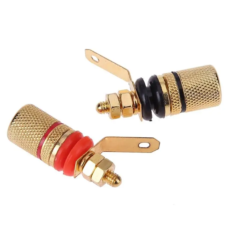 2pcs Gold Plated Audio Speaker Binding Posts Terminal 4mm Sockets for Banana Plug connector Audio Wire Accessories 2pcs Gold Plated Audio Speaker Binding Posts Terminal 4mm Sockets for Banana Plug connector Audio Wire Accessories