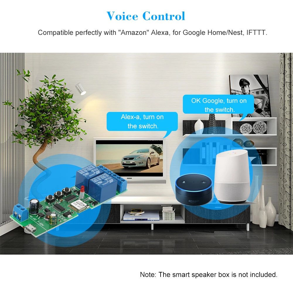 EWeLink Smart Wifi Schalter Universal Modul 2CH USB DC5V/7-32 V Drahtlose Schalter Timer Telefon APP Remote control für Smart Home