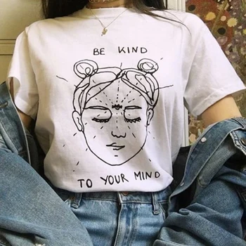 

Be Kind To Your Mind Funny Shirts Mind Graphic T Shirt Summer Short Sleeve Aesthetic Grunge Tees Women Tee Tops Clothing