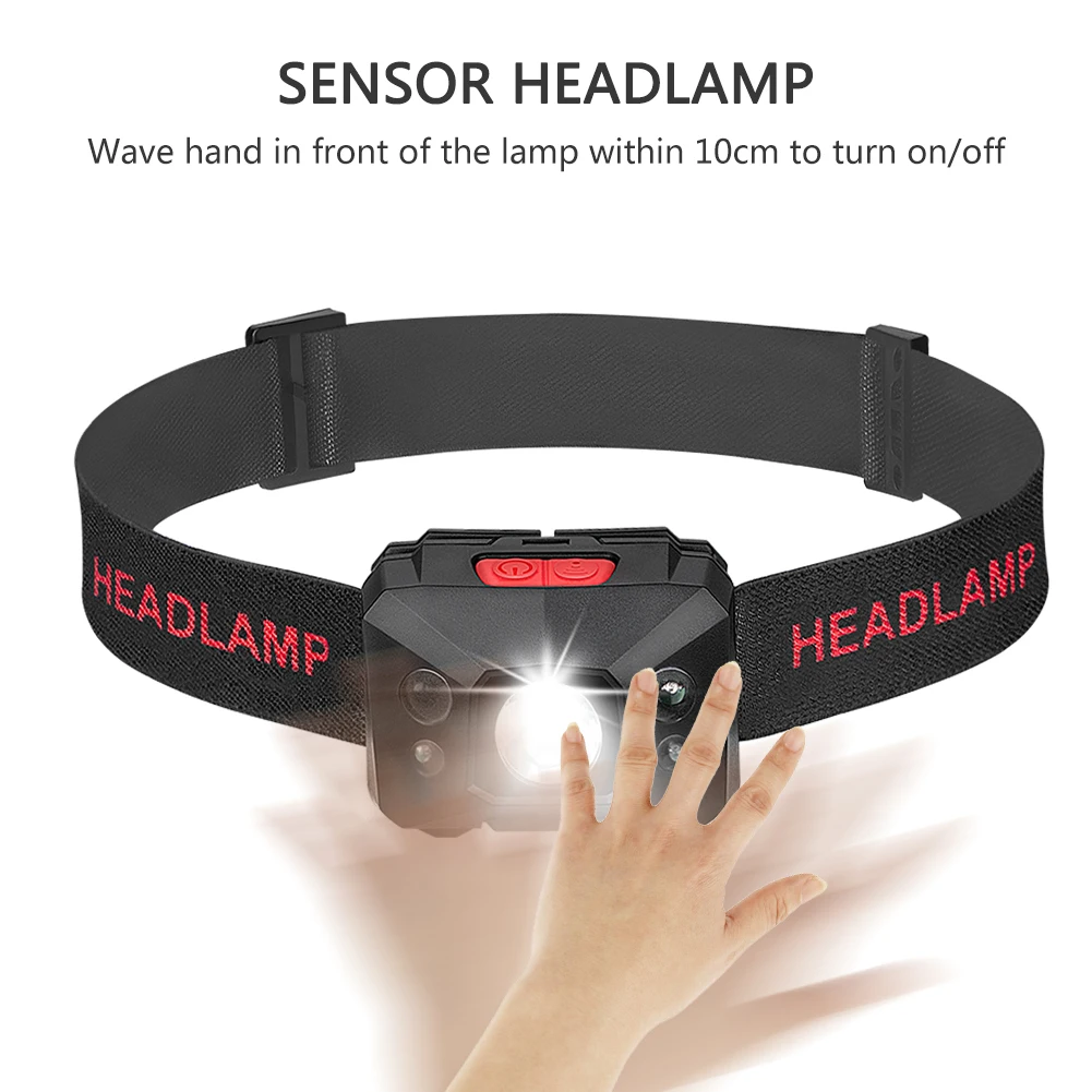 Sanyi Mini Motion Sensor Headlight Headlamp USB Rechargeable Lantern