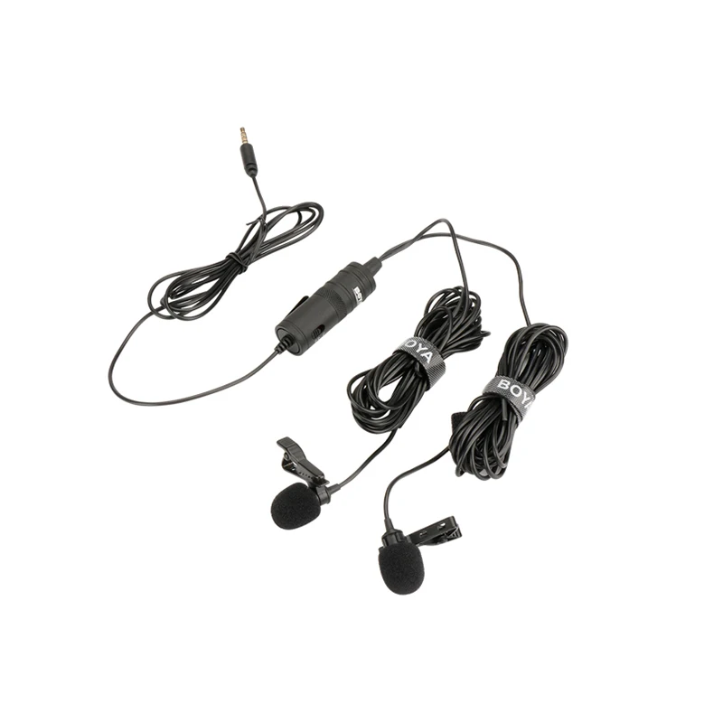 BOYA BY-M1DM Dual Omnidirectional Lavalier Microphone Clip-On Lapel Mic For Smartphones Cameras Camcorders Audio Recorder | Электроника
