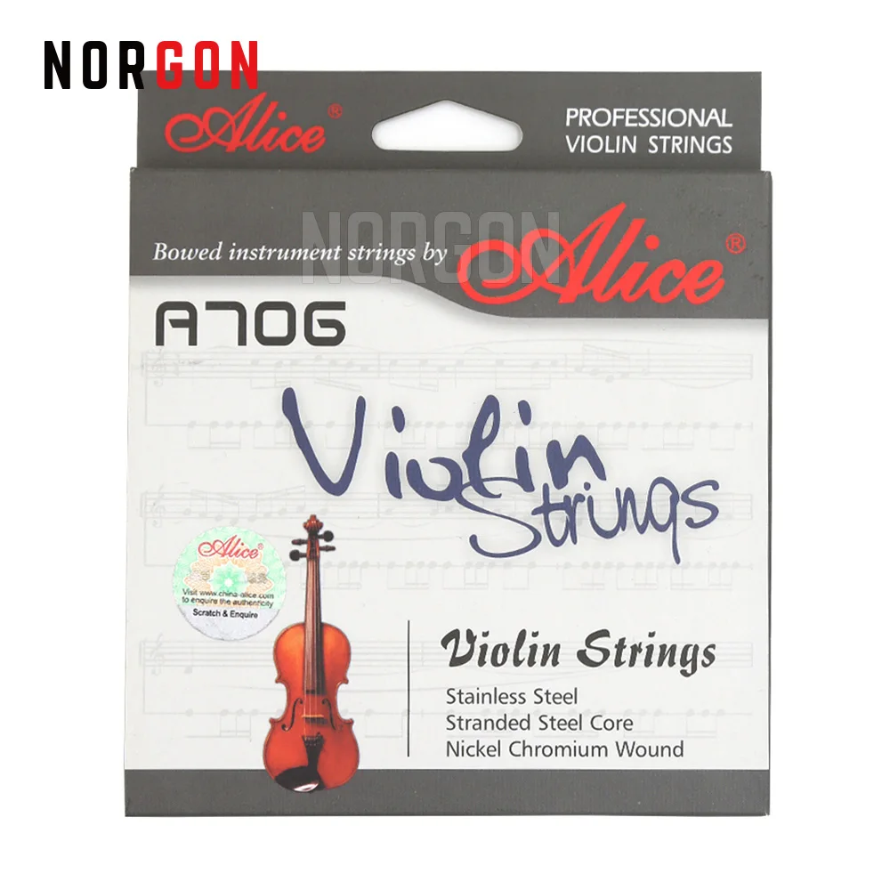 

Alice A706 Violin Strings Professional Nickel 4/4 Accessories Mellow Timbre 10 Sets Chromium Wound Stainless Steel Core