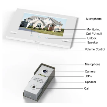 

Wired Video intercom access for Villa door opener device doorphone door bell