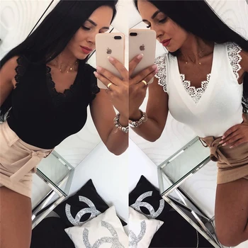 

Sexy Women Bandage Floral Lace Slim Bustier solid blouse shirt women Club Party Top Shirt Vest HOT clothes