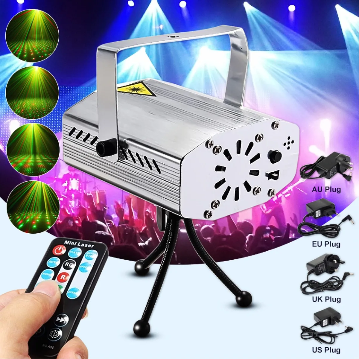 

Wireless Mini Laser Projector Stage Lights LED Lighting Stage Party Pattern Lighting Projector With Remote Control for DJ Disco