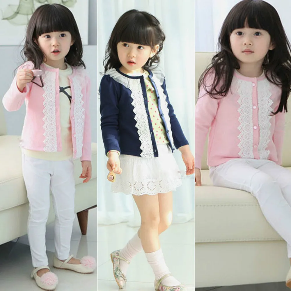 

Pudcoco Toddler Kids Baby Girls Lace Cardigan Jacket Outwear Coat Long Sleeve Knit Tops Clothes