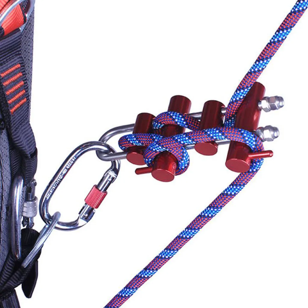 

Rock Climbing Rack Descender Rappel Descending Stop Device with 4 Bar Rack