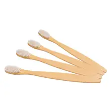 4 шт./компл. бамбука деревянная ручка бамбука Зубная щётка натуральный Защита окружающей среды приятная на ощупь электрическая зубная щетка зубов Уход за полостью рта для взрослых