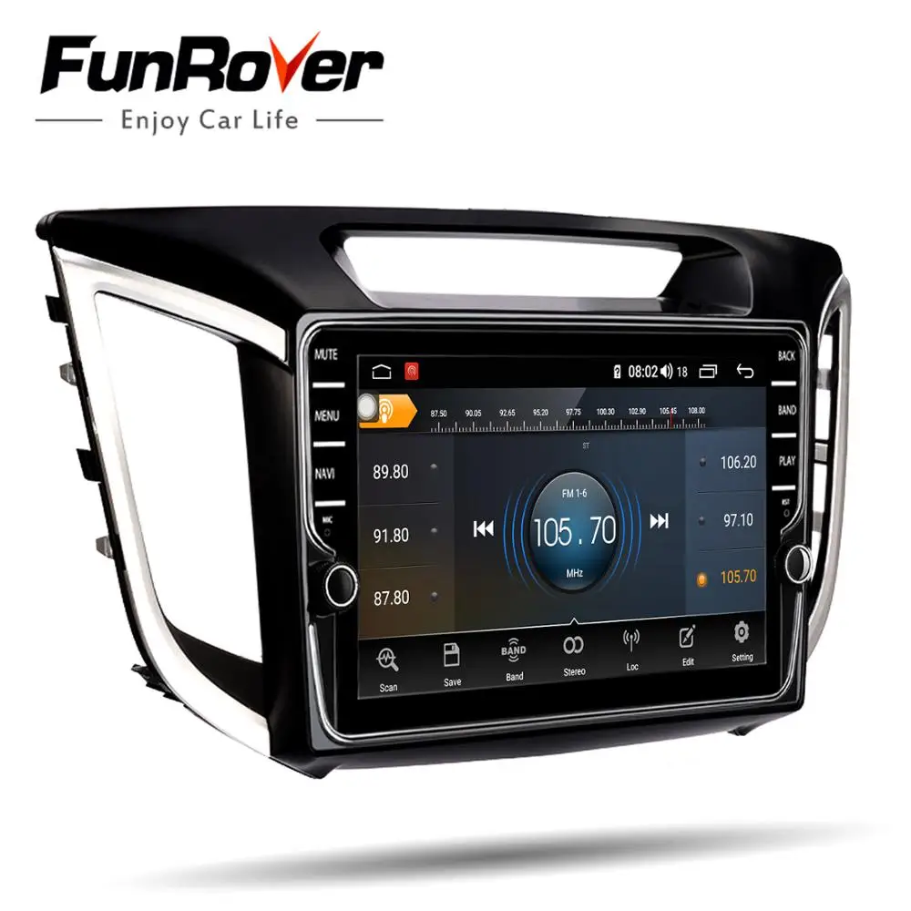 Excellent FUNROVER 8 cores Android 9.0 Car DvD GPS Multimedia Player For Hyundai Creta ix25 Car DvD Navigation Radio Video Audio  DSP RDS 3