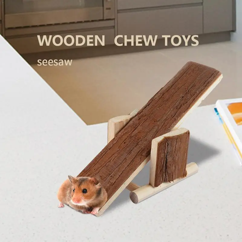 Hamster Small Pet Toys Seesaw Wooden Chew Toys Hamster Funny Climbing