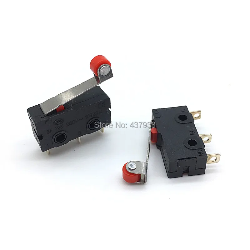 

10PCS/LOT Limited Switch 3 Pin N/O N/C High quality All New 5A 250VAC Micro Switch KW12-N Roller Lever Handle