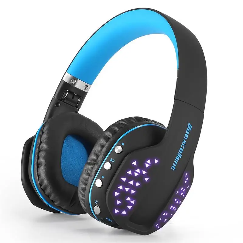 

Q2 Bluetooth Wireless Headset Collapsible Noise Reduction Headphone Casque Gaming Headset With Mic LED Light