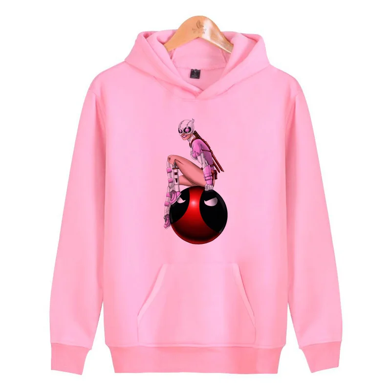 Мужская толстовка с капюшоном gwenpool однотонная Толстовка в стиле хип-хоп большие