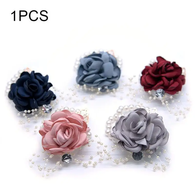 

Wrist Flower Brooch for Bride Bridesmaid Sister Group Wedding Supplies Children Dance Holding Flower