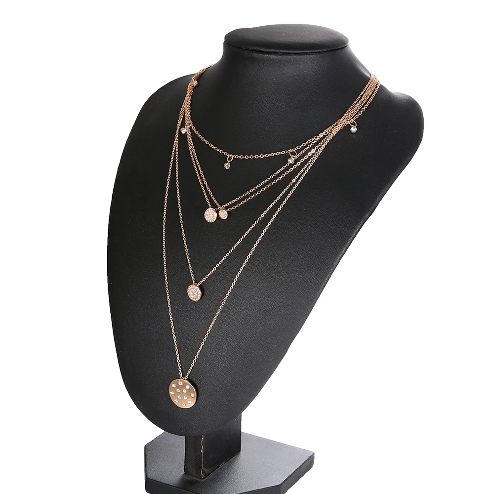 

2019 Thendy Necklace for Women Multi-layer Combination Gold Long Chain Necklace Irregular Pendant Elegant Ladies Gifts collana