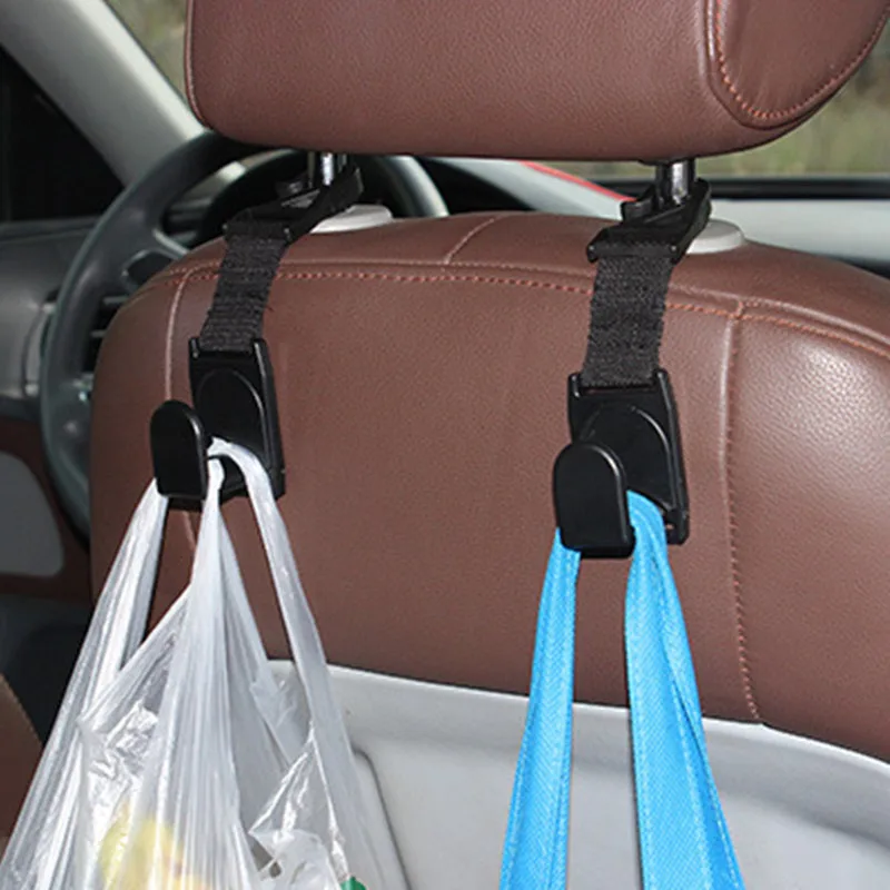 

1 Pair Universal Car Seat Back Headrest Hook Hanger Storage Bottle Holder Auto Car Clips For Bag Purse Clothes