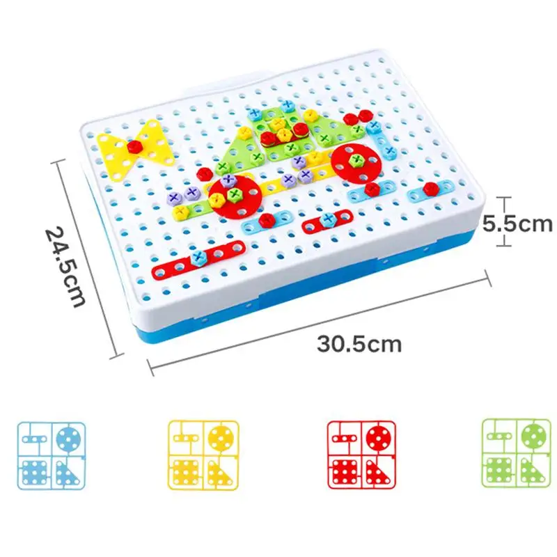 1 набор сверл Обучающие винтовые игрушки набор инструментов пластиковая мозаика дизайн здания для детей ясельного возраста(батарея не входит в комплект